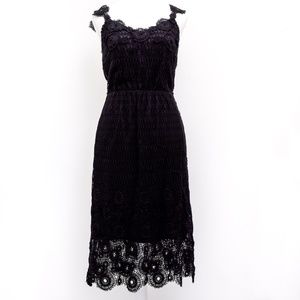 Holiday Dress Little Black Lace Midi Dress